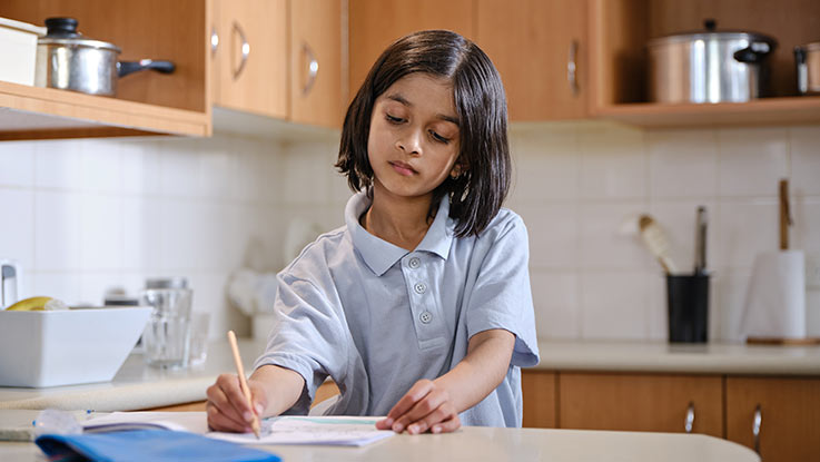 Girl doing homework