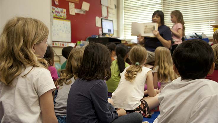 Children sitting in class