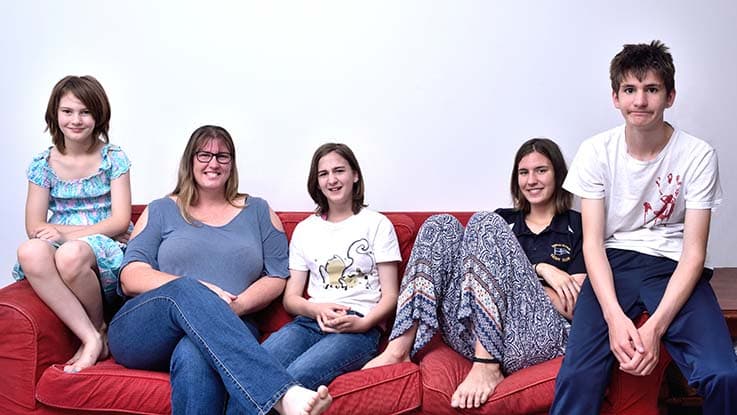 Lachlan (far right) with his family