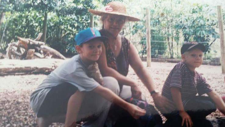 David and his mum and brother