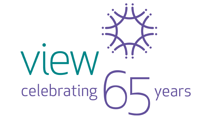 view logo with a star and copy saying celebrating 65 years