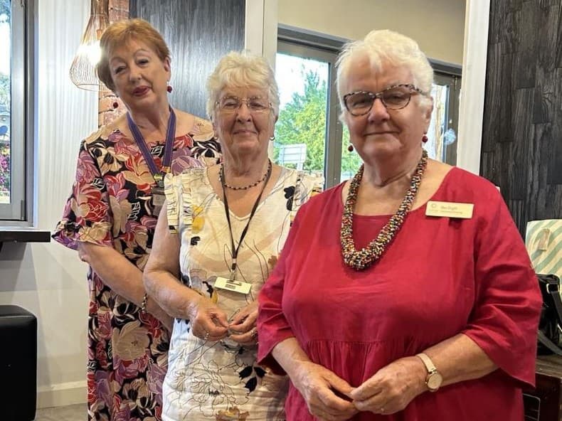 Janet with Marion and Bev for 10 years of service